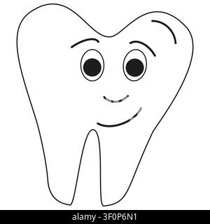 Happy tooth icon. Smiling molar symbol with playful expression. Vector dental illustration Stock Vector