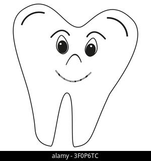 Surprised tooth icon. Astonished molar symbol. Curious dental figure. Vector emotion emblem Stock Vector
