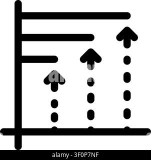 Line Graph Icon, Chart, Analytics, Data Visualization, Business Stock Vector