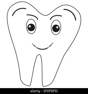 Happy tooth icon. Smiling molar symbol. Cheerful dental figure. Vector clinic emblem Stock Vector