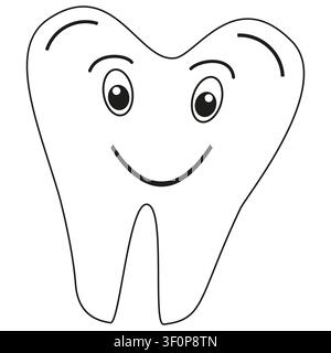 Smiling tooth icon. Dental mascot symbol. Positive molar figure. Vector health emblem Stock Vector