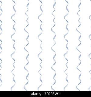 A seamless pattern of blue festive ribbons. Vector illustration in soft pastel tones. Minimalistic ribbon background for birthday wrapping paper Stock Vector
