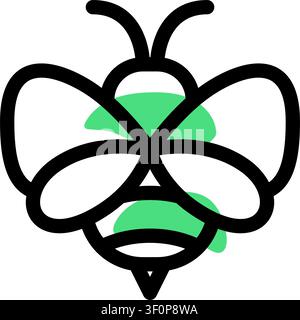 Bee Icon, Insect, Nature, Animal, Symbol, Honeybee, Bug, Flat Stock Vector