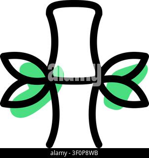 Bamboo Icon, Plant, Nature, Botanical, Leaf, Green, Eco Stock Vector