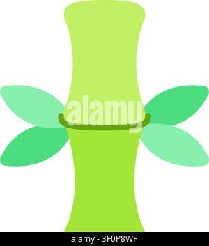 Bamboo Icon, Plant, Nature, Botanical, Leaf, Green, Eco Stock Vector