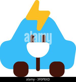 Electric Car Icon, Vehicle, Ev, Transportation, Transport Stock Vector