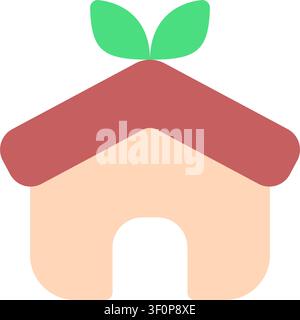 Eco House Icon, Ecological, Sustainable, Green, Environment Stock Vector