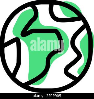 Planet Earth Icon, Globe, World, Sphere, Geography, Map, Space Stock Vector