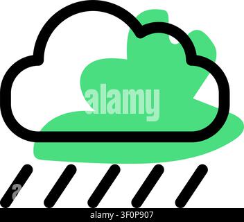 Rain Cloud Icon, Weather, Precipitation, Storm, Symbol Stock Vector
