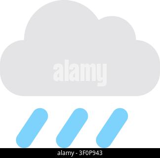 Rain Cloud Icon, Weather, Precipitation, Storm, Symbol Stock Vector