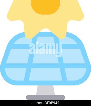 Solar Panel Icon, Renewable Energy, Photovoltaic, Power Stock Vector
