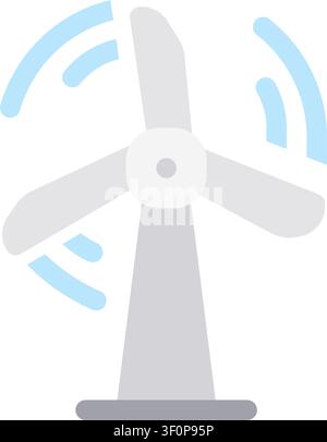 Wind Turbine Icon, Renewable Energy, Clean, Sustainable, Power Stock Vector