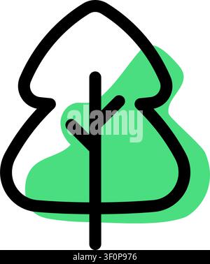 Tree Icon, Nature, Plant, Leaf, Forest, Green, Symbol, Botanical Stock Vector