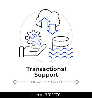 Transactional support duotone line art concept icon Stock Vector