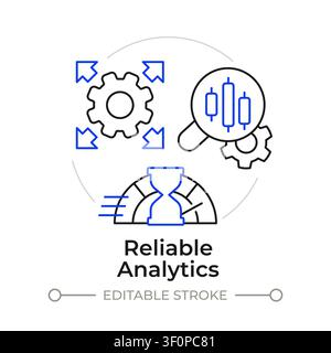 Reliable analytics duotone line art concept icon Stock Vector