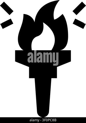Torch Icon, Light, Flame, Fire, Illumination, Brightness, Symbol Stock Vector