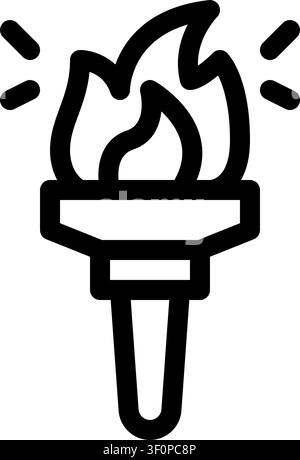 Torch Icon, Light, Flame, Fire, Illumination, Brightness, Symbol Stock Vector