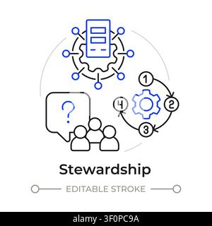 Stewardship duotone line art concept icon Stock Vector