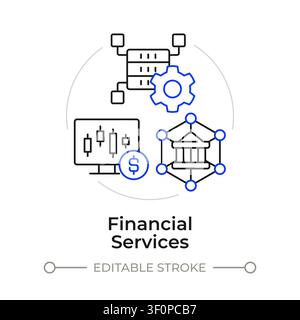 Financial services duotone line art concept icon Stock Vector