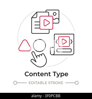 Content type duotone line art concept icon Stock Vector