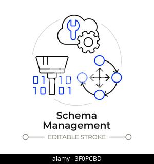 Schema management duotone line art concept icon Stock Vector