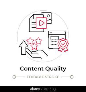 Content quality duotone line art concept icon Stock Vector