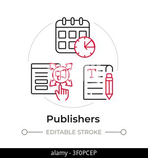 Publishers duotone line art concept icon Stock Vector