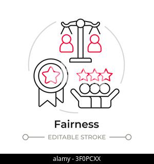 Fairness duotone line art concept icon Stock Vector