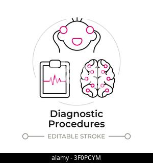 Diagnostic procedures duotone line art concept icon Stock Vector