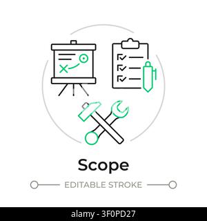 Scope duotone line art concept icon Stock Vector