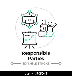 Responsible parties duotone line art concept icon Stock Vector