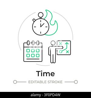 Time duotone line art concept icon Stock Vector