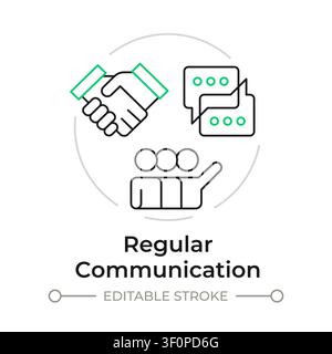Regular communication duotone line art concept icon Stock Vector
