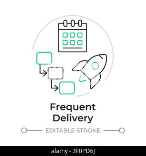 Frequent delivery duotone line art concept icon Stock Vector
