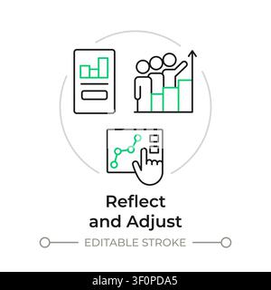 Reflect and adjust duotone line art concept icon Stock Vector