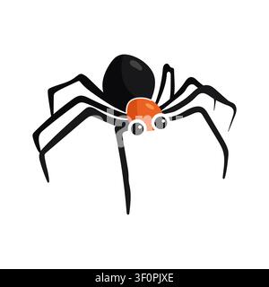 Scary black spider vector halloween illustration element Stock Vector