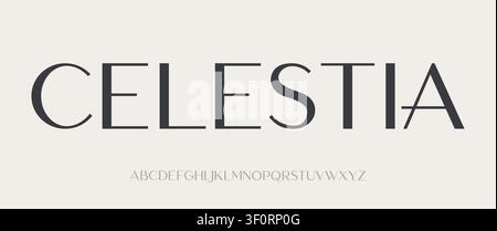 Luxury font minimal elegant typography letter. Modern luxury minimal beauty alphabet vintage type Stock Vector
