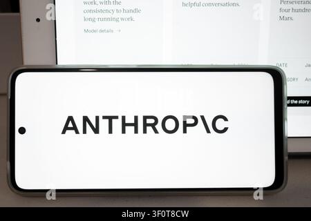 Mexico city, mexico, 05 29 2026, anthropic logo displayed on a mobile smartphone, signifying artificial intelligence development Stock Photo
