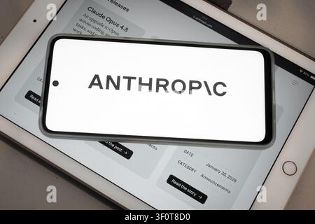 Mexico city, mexico, 05 29 2026, anthropic logo showing on a smartphone screen, displaying artificial intelligence technology Stock Photo