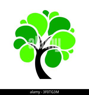 Abstract green organic tree logo icon for eco business Stock Vector