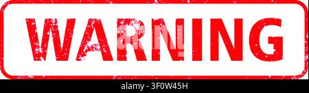 Red Warning Stamp Label Sign with Grunge Effect Isolated on White Background Stock Vector