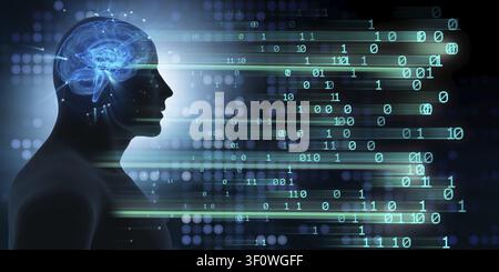 Machine learning and cognitive computing - 3d rendering Stock Photo