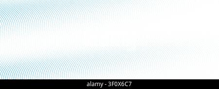 Dotted wave line background. Abstract halftone wave stripes texture. Vector tech curve dashed lines wallpaper. Black white warped dynamic backdrop for poster, booklet, leaflet, presentation, brochure Stock Vector