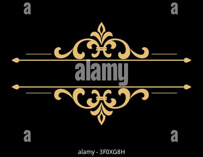 Vintage gold element. Graphic vector design. Damask graphic ornament. Stock Vector
