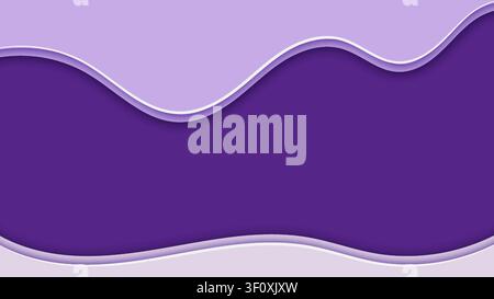 Abstract purple background with light violet waves 3d paper cut layers and copy space for presentation banner or wallpaper design Stock Vector