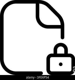 Encrypted File Icon, Security, Lock, Protection, Password Stock Vector
