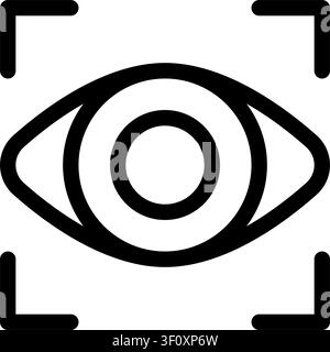 Eye Scan Icon, Biometric, Iris, Retina, Recognition, Security Stock Vector