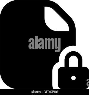 Encrypted File Icon, Security, Lock, Protection, Password Stock Vector