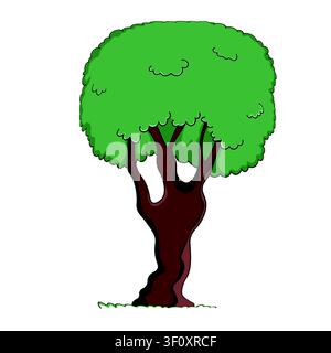 Doodle trees. Isolated color icons on white background. Spring tree for your design. Vector symbol sign. Plants, landscape design. Eco idea concept Stock Vector