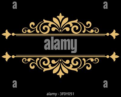 Vintage gold element. Graphic vector design. Damask graphic ornament. Stock Vector